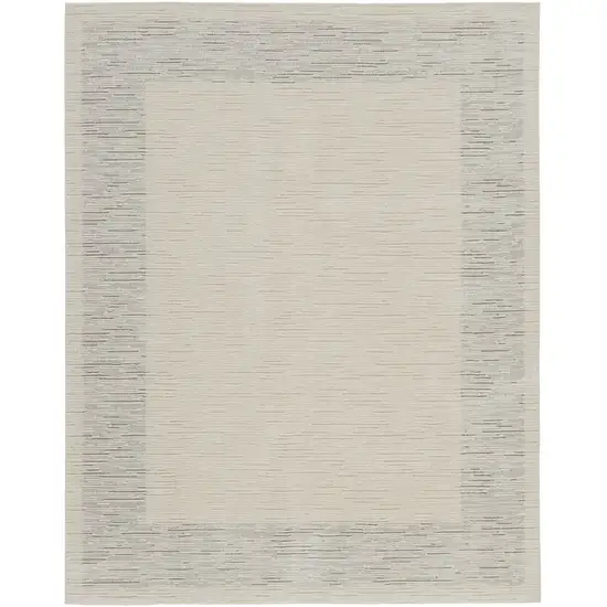 Ivory and Gray Abstract Power Loom Area Rug Photo 1