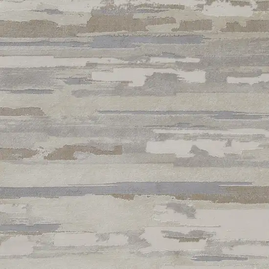 Ivory and Gray Abstract Power Loom Distressed Area Rug Photo 7