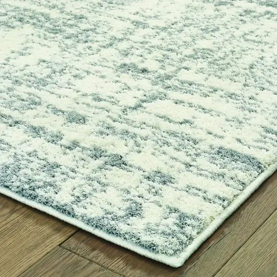Ivory and Gray Abstract Strokes Area Rug Photo 2