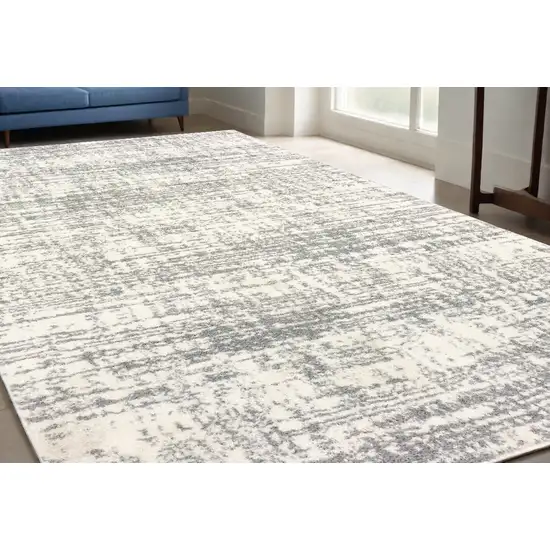 Ivory And Gray Abstract Strokes Area Rug Photo 1