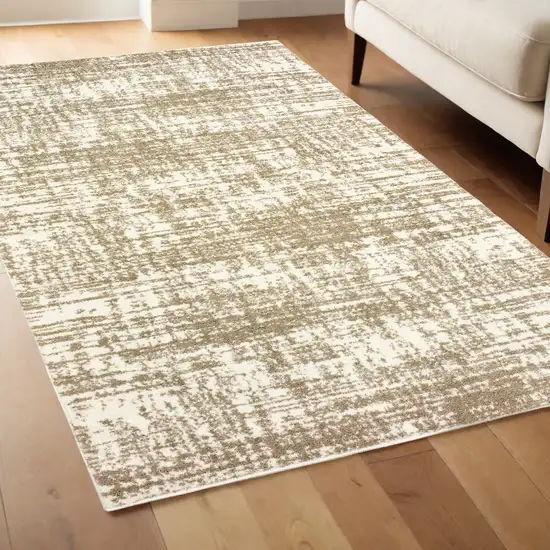 Ivory And Gray Abstract Strokes Area Rug Photo 1