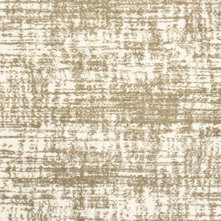 Ivory and Gray Abstract Strokes Area Rug Photo 4