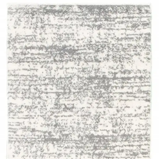 2' X 8' Ivory And Gray Abstract Strokes Runner Rug Photo 5