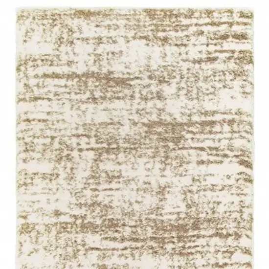 2' X 8' Ivory And Gray Abstract Strokes Runner Rug Photo 4