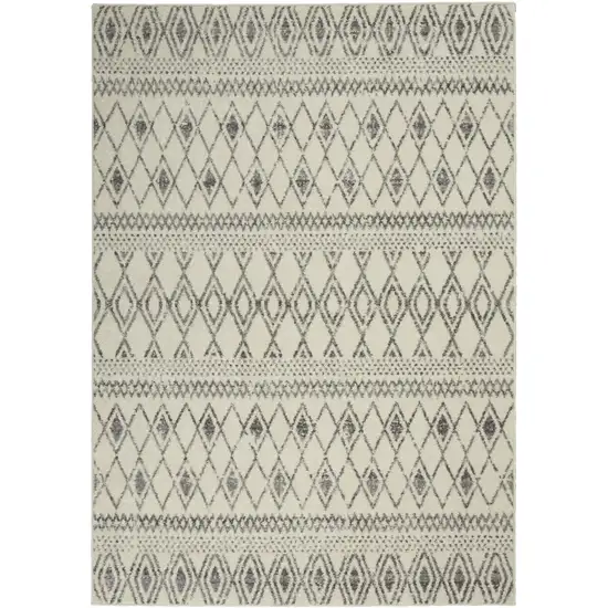 Gray Geometric Berber Power Loom Area Rug Photo 4