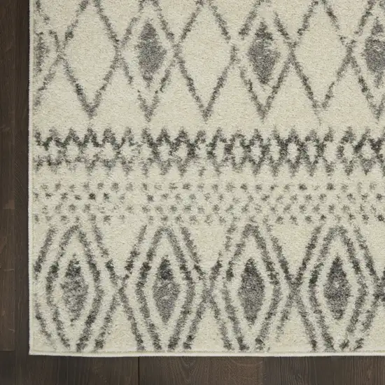 Gray Geometric Berber Power Loom Area Rug Photo 9