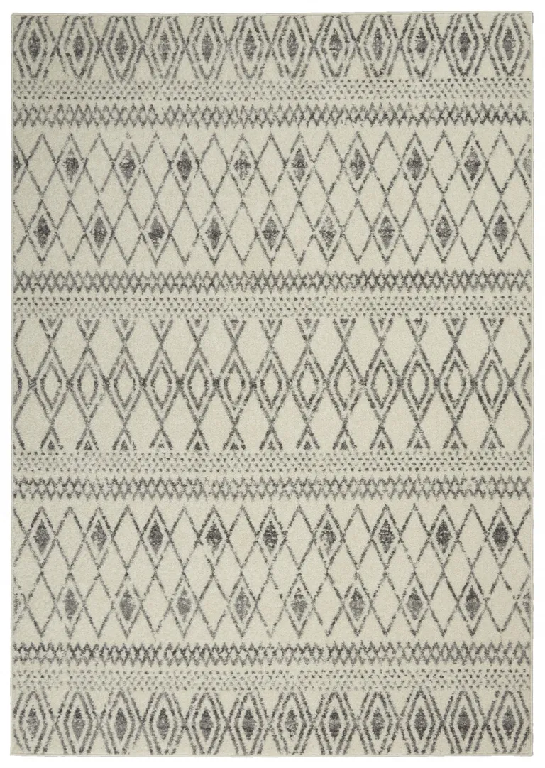 Ivory and Gray Berber Pattern Area Rug Photo 1