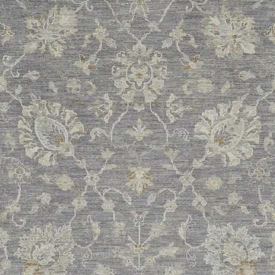 Ivory and Gray Floral Power Loom Area Rug Photo 8