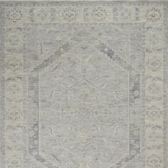 Ivory and Gray Floral Power Loom Area Rug Photo 7