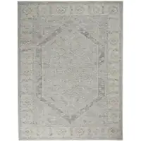 Photo of Ivory and Gray Floral Power Loom Area Rug