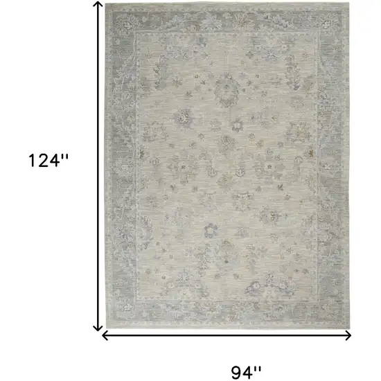 Ivory and Gray Floral Power Loom Area Rug Photo 3