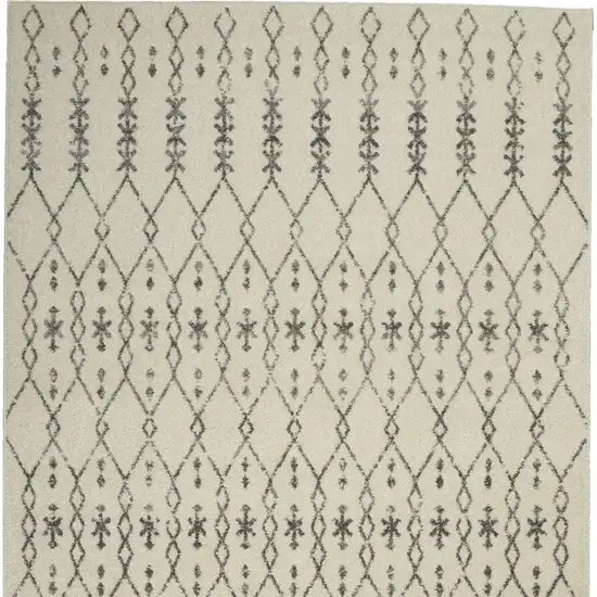 Ivory and Gray Geometric Area Rug Photo 9