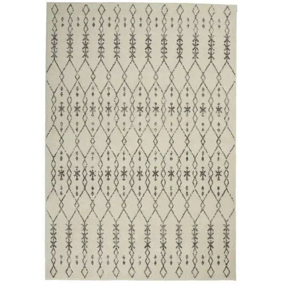 Ivory and Gray Geometric Area Rug Photo 1