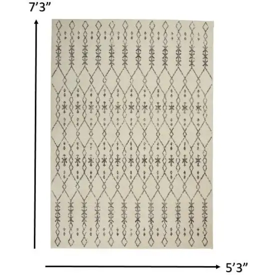 Ivory and Gray Geometric Area Rug Photo 6