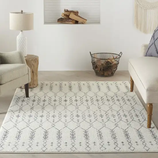 Gray Geometric Power Loom Area Rug Photo 6