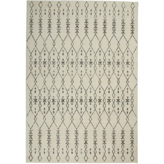 Gray And Ivory Geometric Distressed Area Rug Photo 2