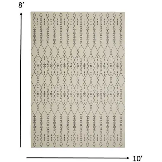 Ivory and Gray Geometric Area Rug Photo 6