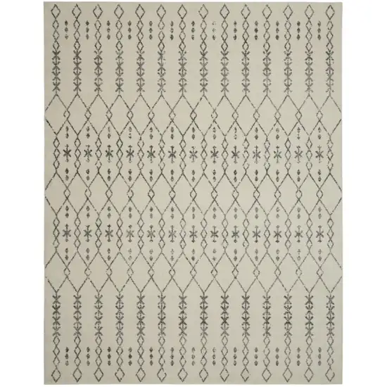 Ivory and Gray Geometric Area Rug Photo 1