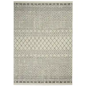 Photo of Ivory and Gray Geometric Area Rug