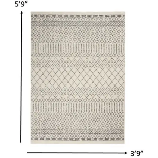 Ivory and Gray Geometric Area Rug Photo 6