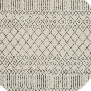 Photo of Ivory and Gray Geometric Area Rug