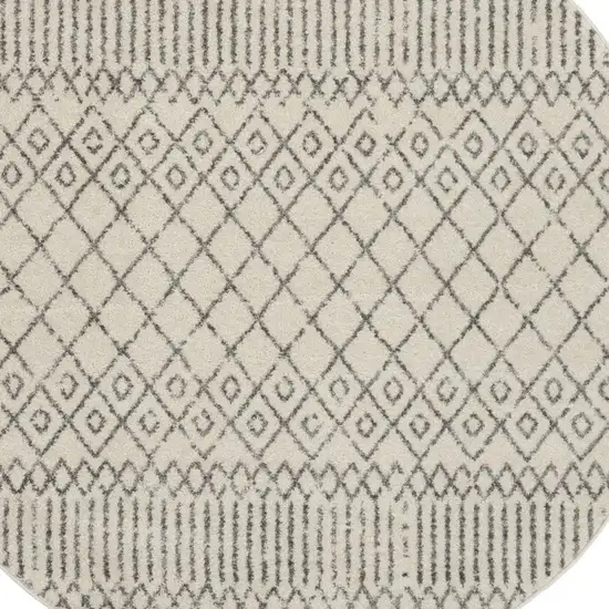 Ivory and Gray Geometric Area Rug Photo 10