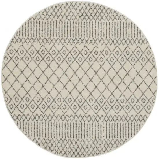 Ivory and Gray Geometric Area Rug Photo 1