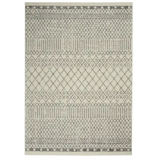 Ivory and Gray Geometric Area Rug Photo 1