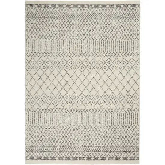 Gray Geometric Power Loom Area Rug Photo 4