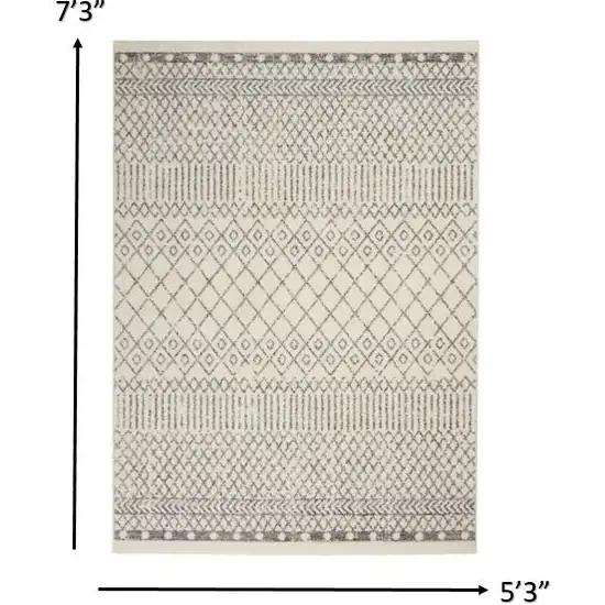 Ivory and Gray Geometric Area Rug Photo 6