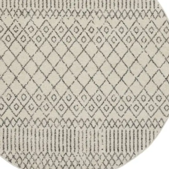 Ivory and Gray Geometric Area Rug Photo 10