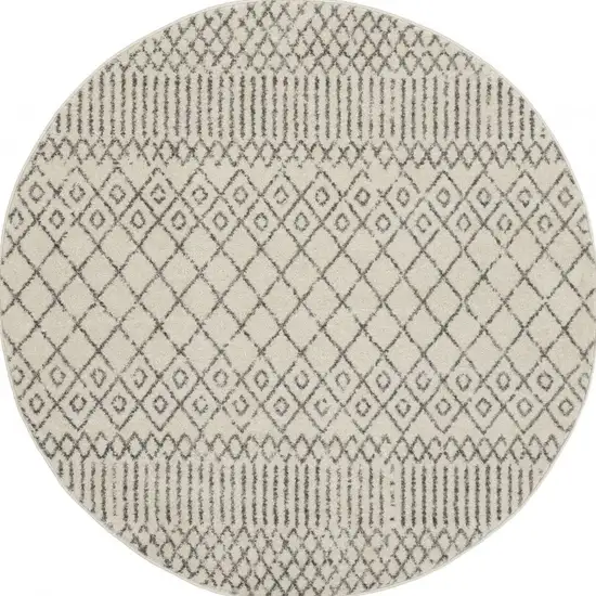 Ivory and Gray Geometric Area Rug Photo 11