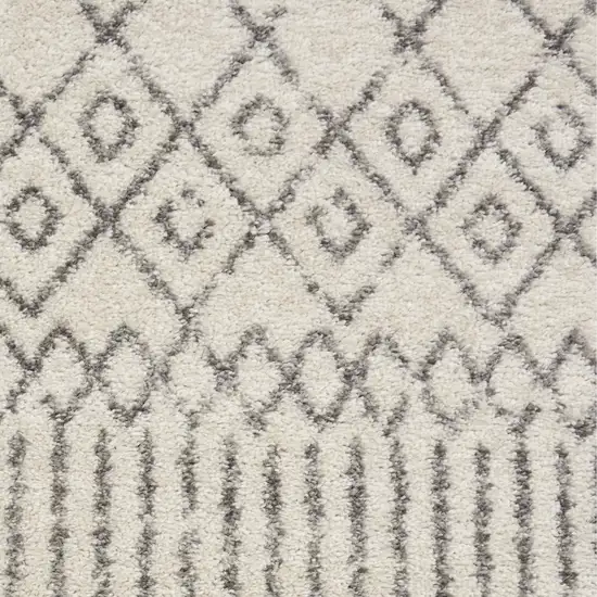 Ivory and Gray Geometric Area Rug Photo 5