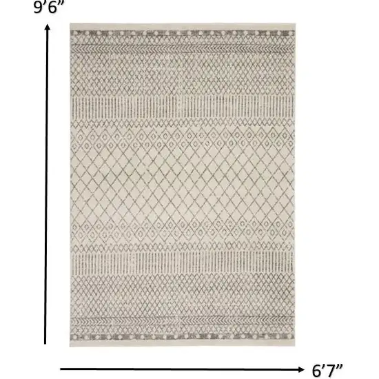 Ivory and Gray Geometric Area Rug Photo 7