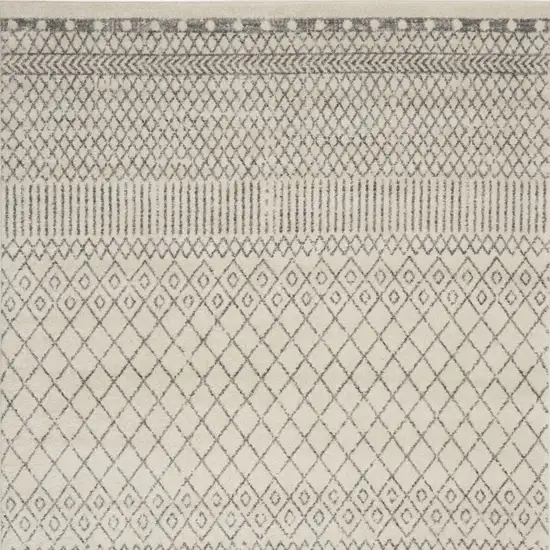 Ivory and Gray Geometric Area Rug Photo 12