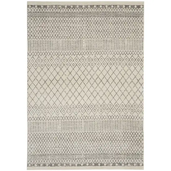 Ivory and Gray Geometric Area Rug Photo 1