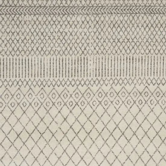 Ivory and Gray Geometric Area Rug Photo 11