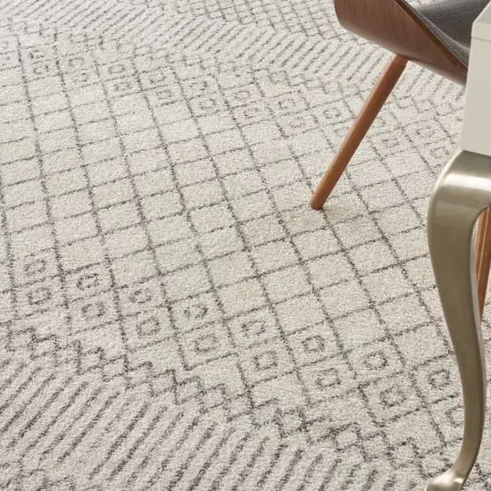 Gray Geometric Power Loom Area Rug Photo 8