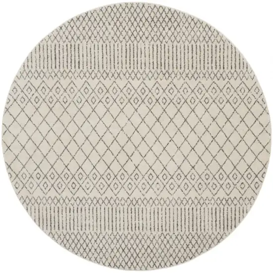 Ivory and Gray Geometric Area Rug Photo 12