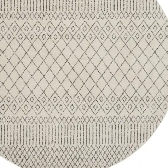 Ivory and Gray Geometric Area Rug Photo 11