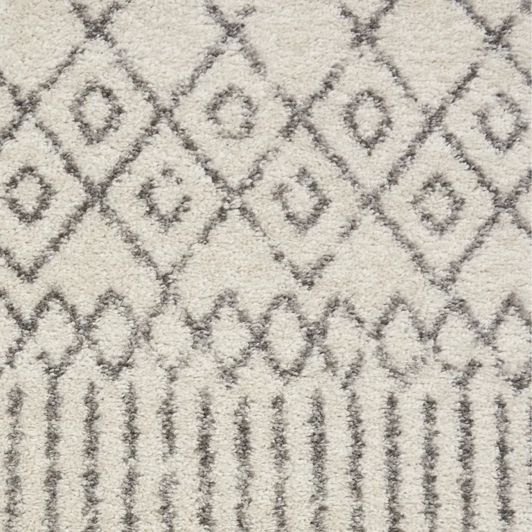 Ivory and Gray Geometric Area Rug Photo 5