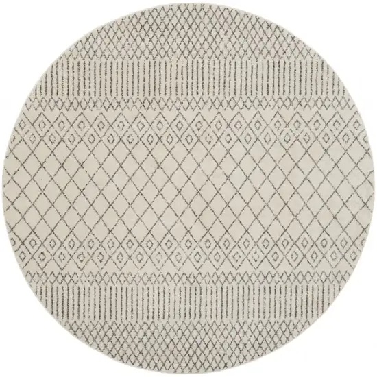 Ivory and Gray Geometric Area Rug Photo 1