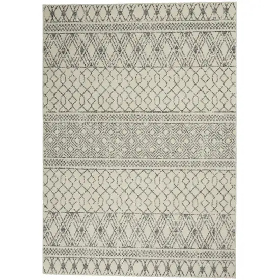 Gray Geometric Power Loom Area Rug Photo 4