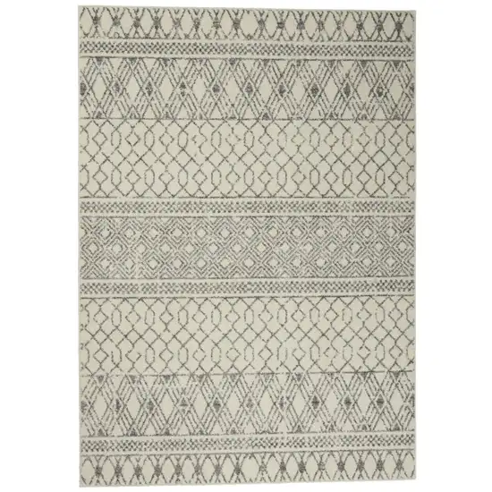 Ivory and Gray Geometric Area Rug Photo 9