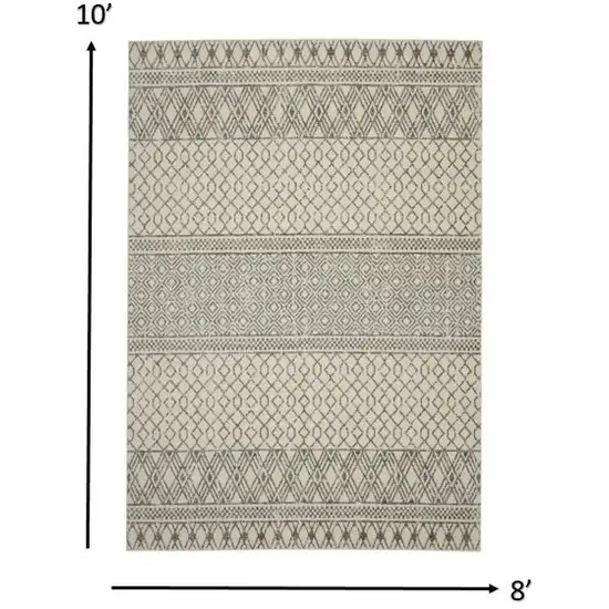 Ivory and Gray Geometric Area Rug Photo 6