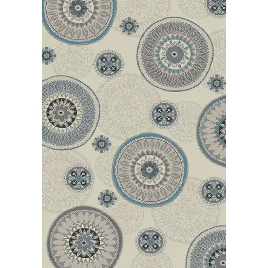 Ivory and Gray Geometric Area Rug Photo 5