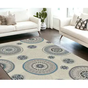 Photo of Ivory and Gray Geometric Area Rug