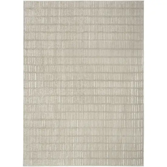 Ivory and Gray Geometric Area Rug Photo 2