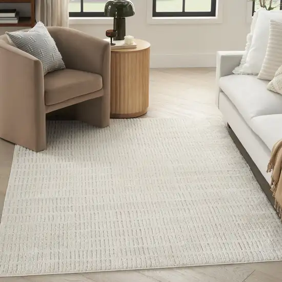 Ivory and Gray Geometric Area Rug Photo 9