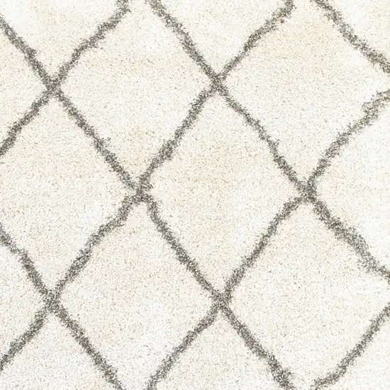 Ivory And Gray Geometric Lattice Scatter Rug Photo 8